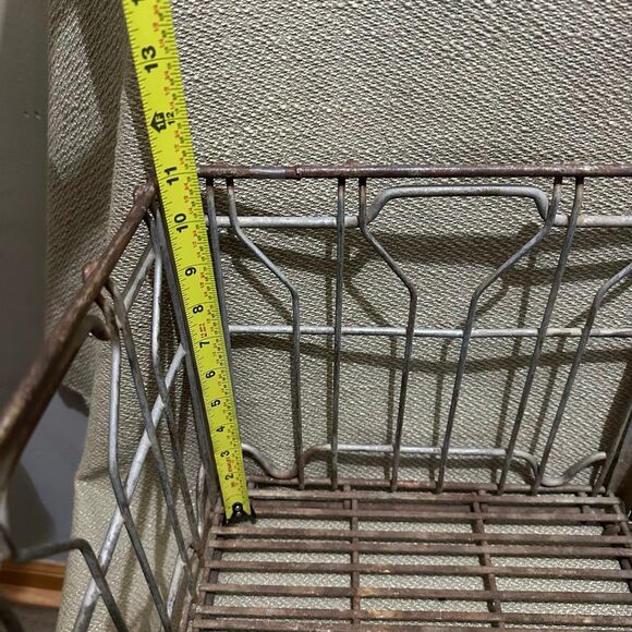 Sealtest Vintage Steel & Wire Galvanized Metal MILK CRATE Carrier 13"x13"x11" - Picture 12 of 12